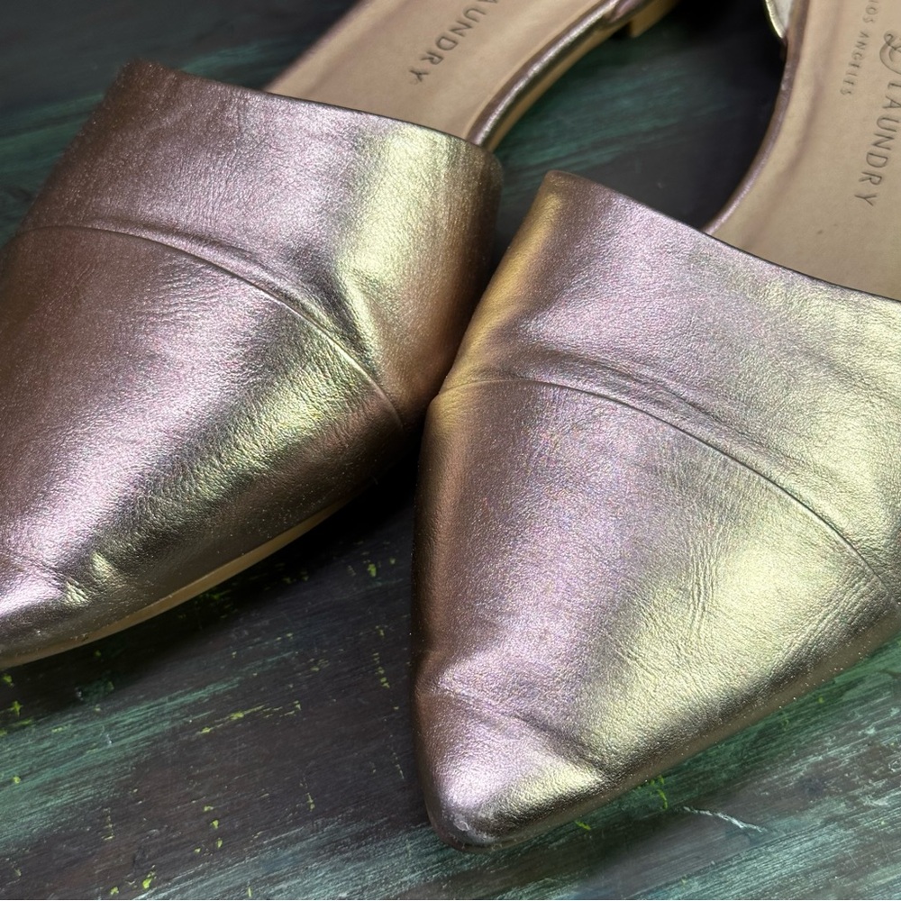 Chinese Laundry‎  rose  gold pointed toe slip on ballet flats shoes size 9 - Picture 8 of 10